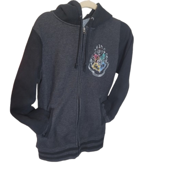 THE WIZARDLY Gray Hogwarts Crest Hoodie Small Universal Studio  Hoidie Small - Picture 1 of 6